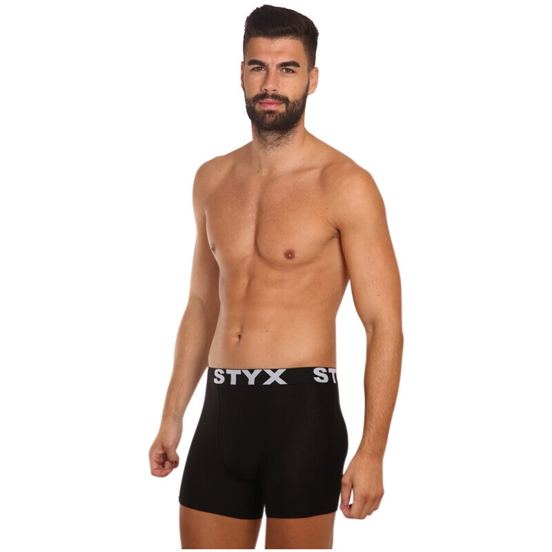 5PACK pánské boxerky Styx sportovní guma černé (5G960)