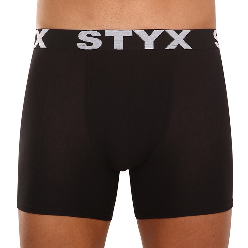 5PACK pánské boxerky Styx long sportovní guma černé (5U960)