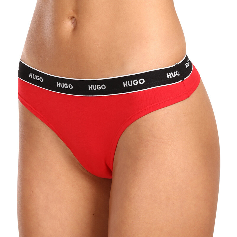 3PACK dámská tanga HUGO vícebarevná (50480150 982)