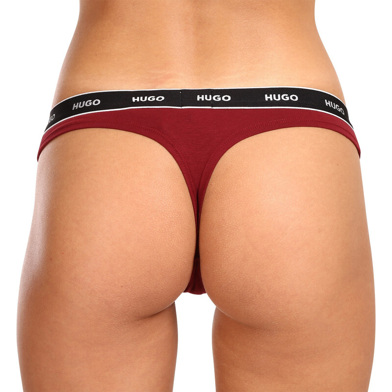 3PACK dámská tanga HUGO vícebarevná (50480150 982)