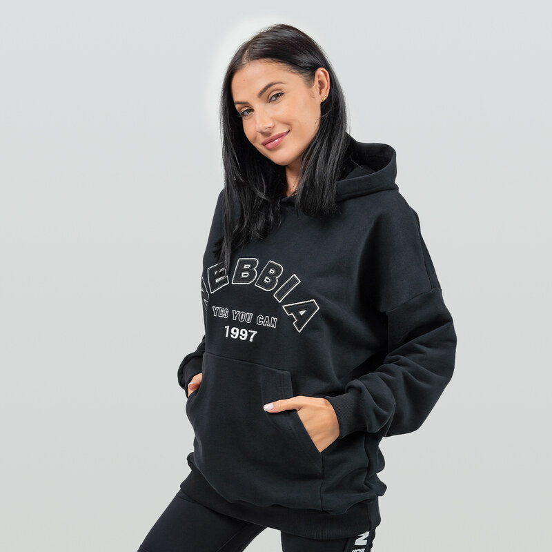 Dámská mikina Gym Rat Oversized Black - NEBBIA