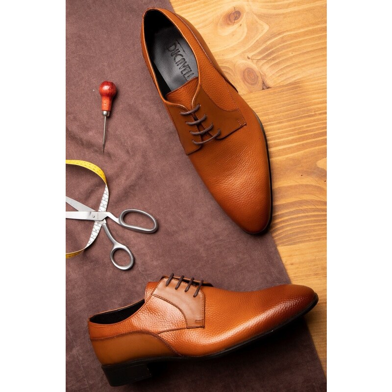 Ducavelli Elite Genuine Leather Men's Classic Shoes, Derby Classic Shoes, Lace-Up Classic Shoes.