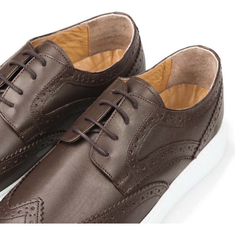 Ducavelli Night Genuine Leather Men's Casual Shoes, Summer Shoes, Lightweight Shoes, Lace-Up Leather Shoes.