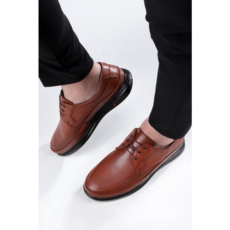 Ducavelli Poce Genuine Leather Comfort Orthopedic Men's Casual Shoes, Dad Shoes, Orthopedic Shoes.