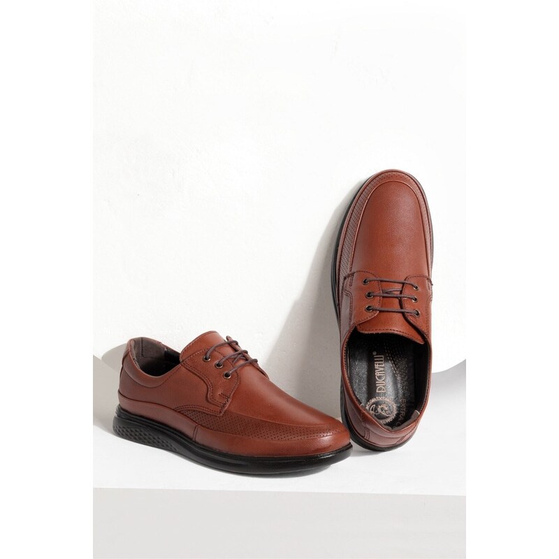 Ducavelli Poce Genuine Leather Comfort Orthopedic Men's Casual Shoes, Dad Shoes, Orthopedic Shoes.