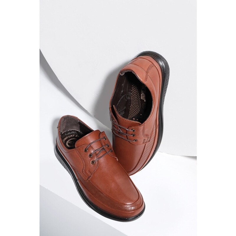 Ducavelli Poce Genuine Leather Comfort Orthopedic Men's Casual Shoes, Dad Shoes, Orthopedic Shoes.