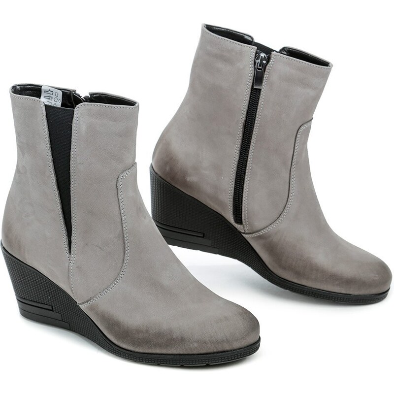 MintakaCZ Mintaka 2655032 šedé dámské zimní boty na klínku