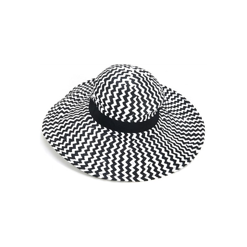 Letní klobouk, dámské klobouky INTRIGUE černo-bílá