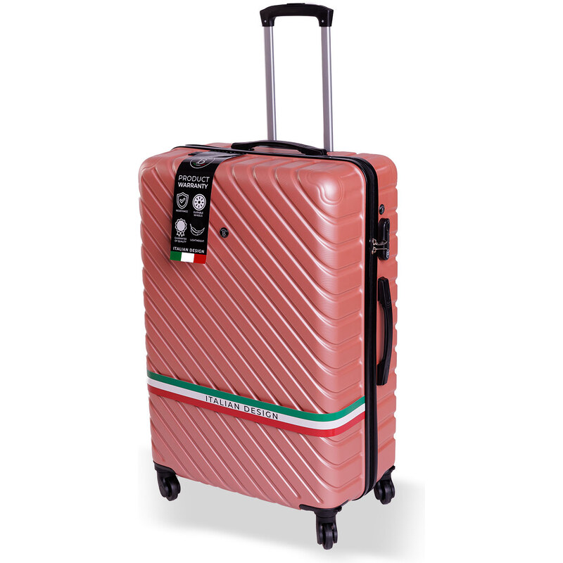 Cestovní kufr BERTOO Roma - růžový XXL