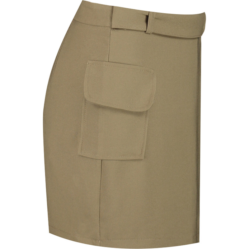 Trendyol Khaki Accessorized Woven Short Skirt