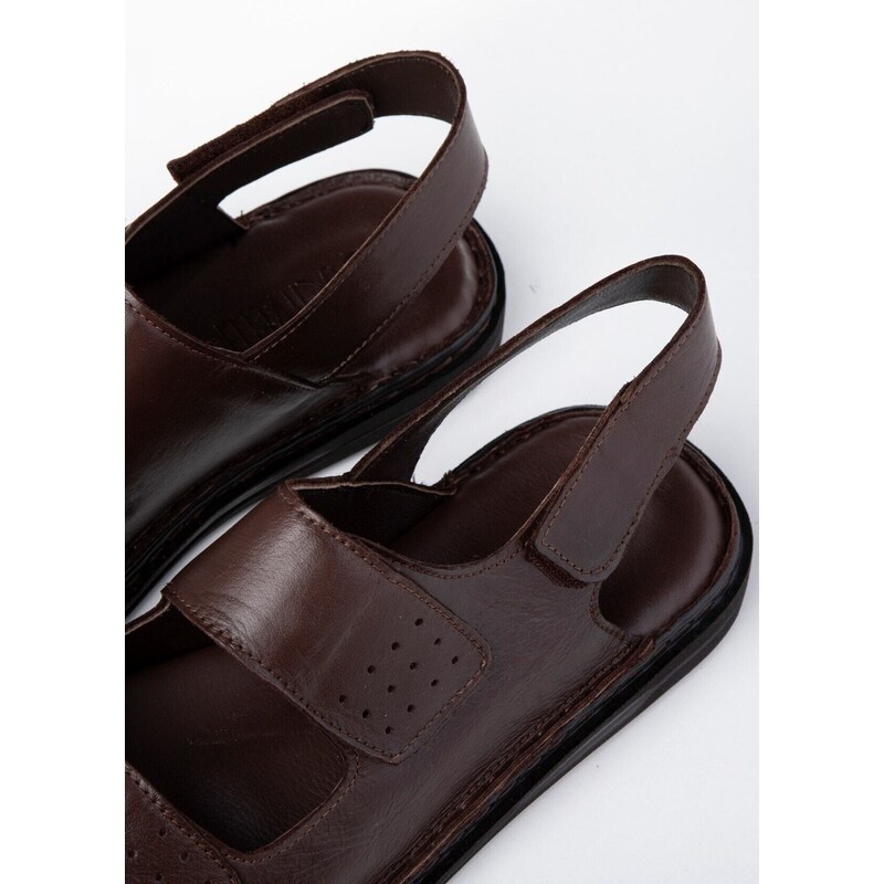 Ducavelli Luas Men's Genuine Leather Sandals, Genuine Leather Sandals, Orthopedic Sole Sandals.