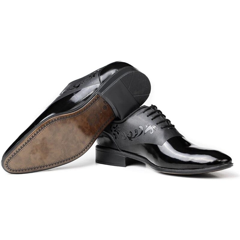 Ducavelli Tuxedo Genuine Leather Men's Classic Shoes Black