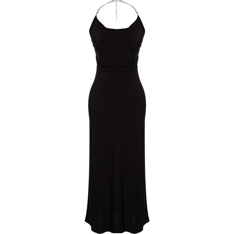 Trendyol Black Chain Příslušenství Detail Elegantní večerní šaty