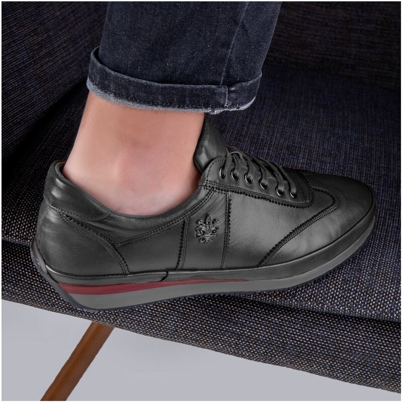 Ducavelli Reale Genuine Leather Men's Casual Shoes, Shearling Insole, Winter Shearling Shoes.