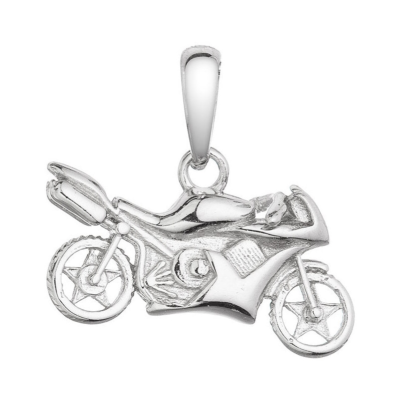 Stříbrný přívěsek motorka 64008