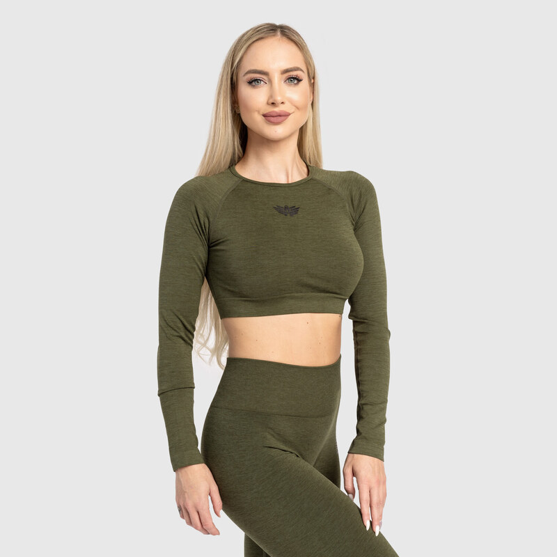 Dámský sportovní crop top Iron Aesthetics Solid, zelený