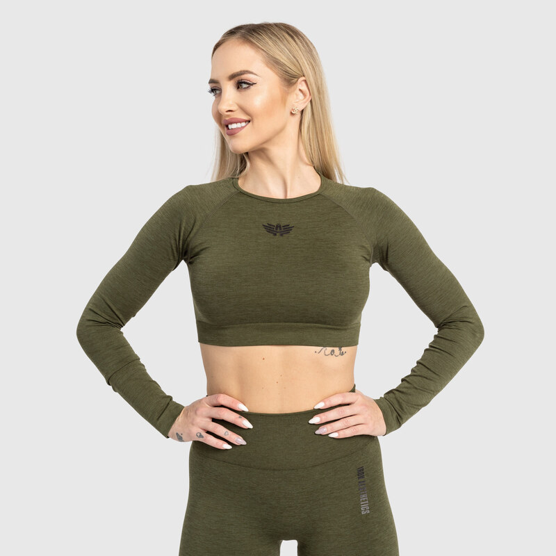 Dámský sportovní crop top Iron Aesthetics Solid, zelený