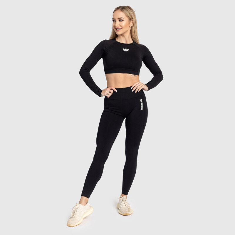 Dámský sportovní crop top Iron Aesthetics Solid, černý