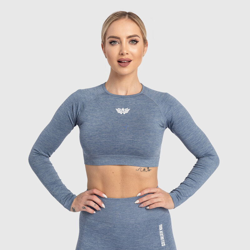 Dámský sportovní crop top Iron Aesthetics Solid, modrý