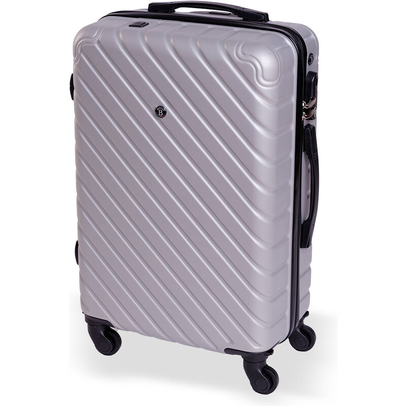 Cestovní kufr BERTOO Roma - stříbrný L