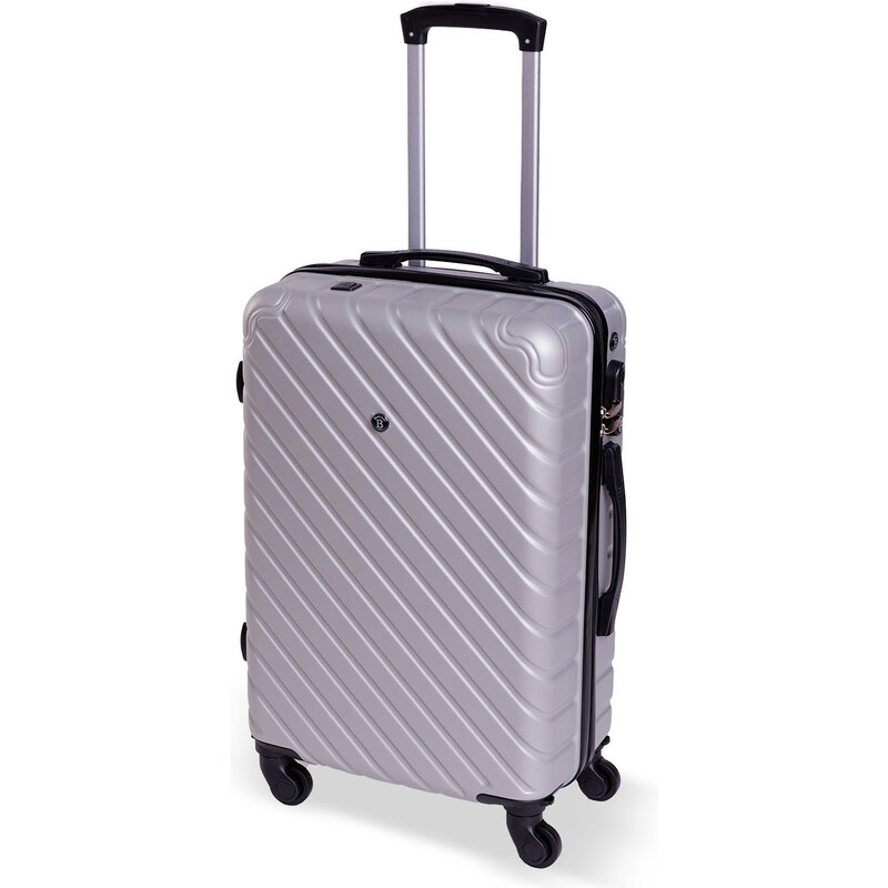 Cestovní kufr BERTOO Roma - stříbrný L
