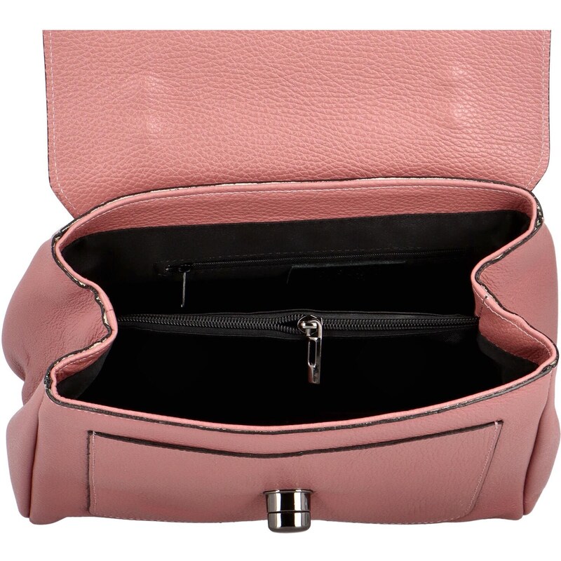 Delami Vera Pelle Luxusní dámská kožená kabelka do ruky Lúthien, růžová