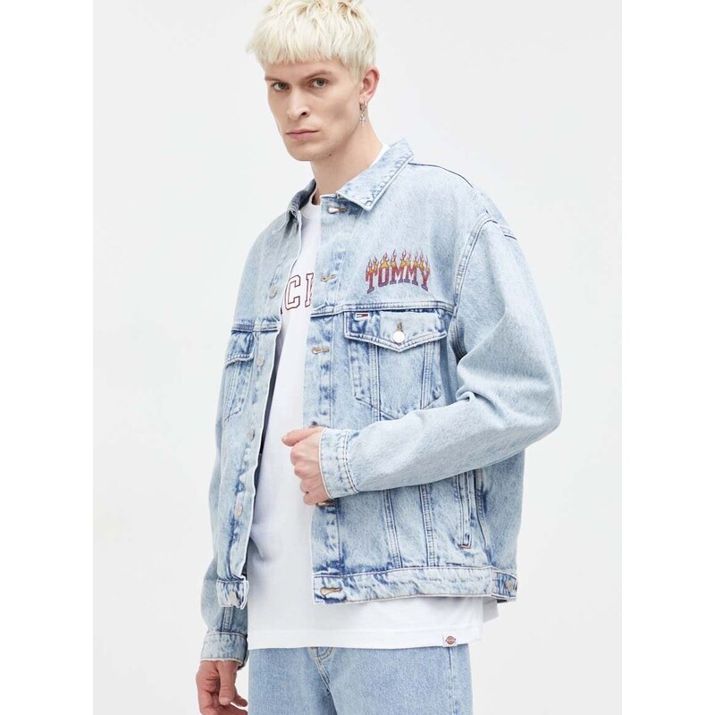 Džínová bunda Tommy Jeans pánská, přechodná, oversize