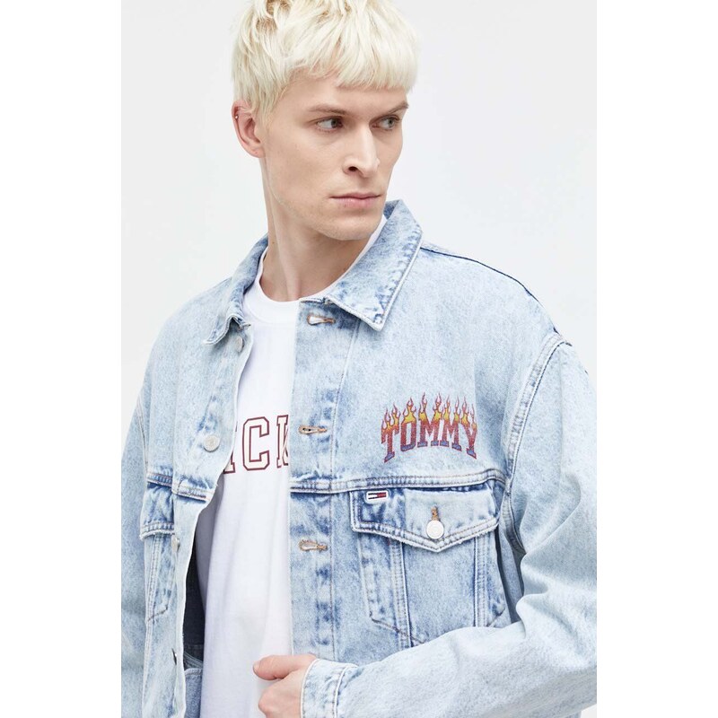 Džínová bunda Tommy Jeans pánská, přechodná, oversize