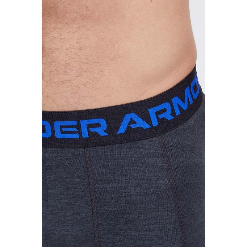 Tréninkové legíny Under Armour šedá barva, melanžové