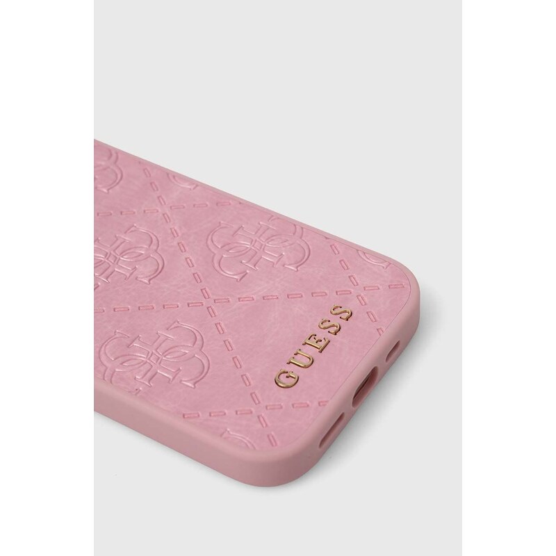 Obal na telefon Guess iPhone 15 Pro 6.1 růžová barva