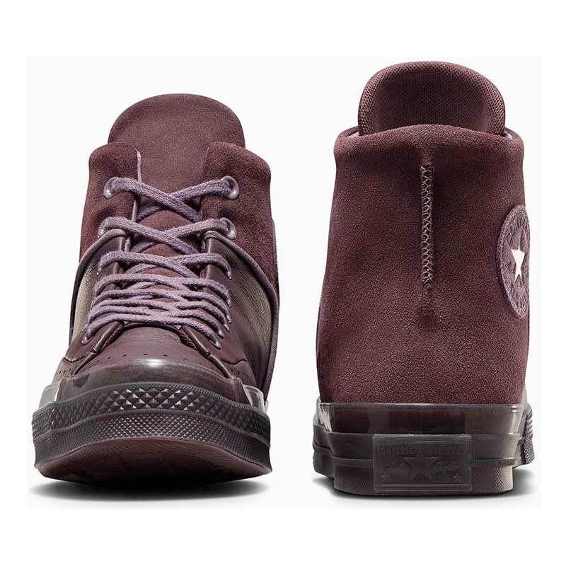 Kožené kecky Converse Chuck 70 Marquis hnědá barva, A05619C