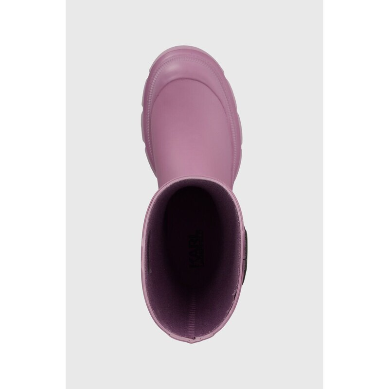 Holínky Karl Lagerfeld TREKKA RAIN NFT dámské, fialová barva, KL43567