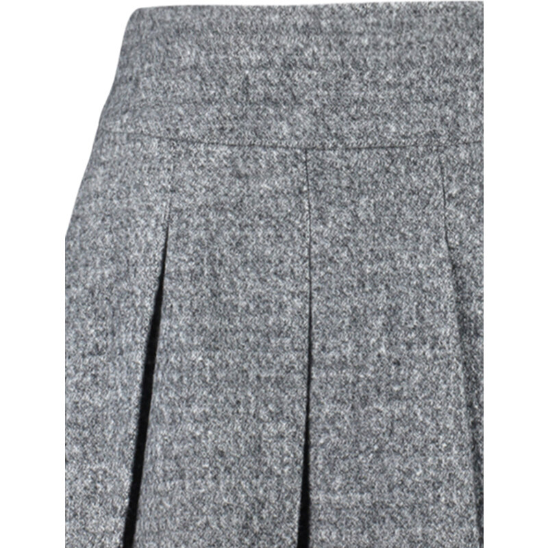 Trendyol Gray Premium Quality Pleated Mini Woven Skirt