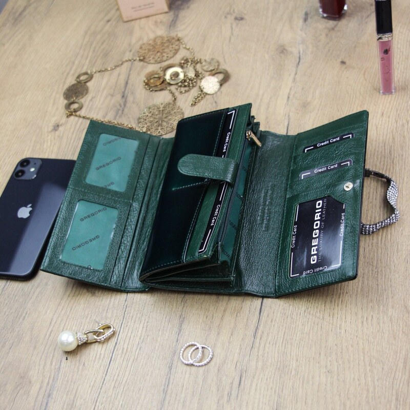 Dámská kožená peněženka zelená - Gregorio Gluliana zelená