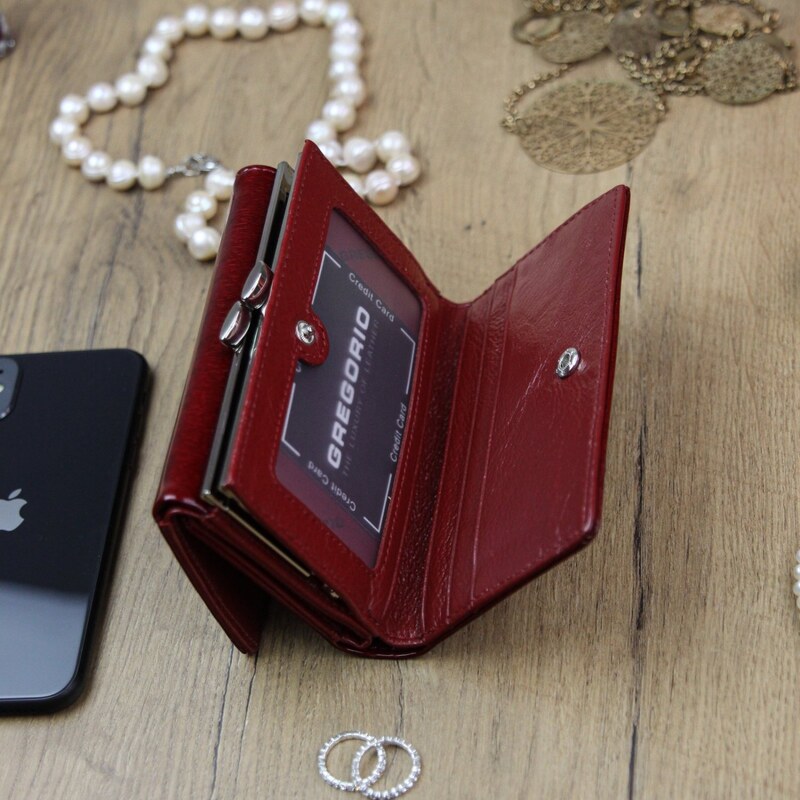 Dámská kožená peněženka červená - Gregorio Ilarrina červená