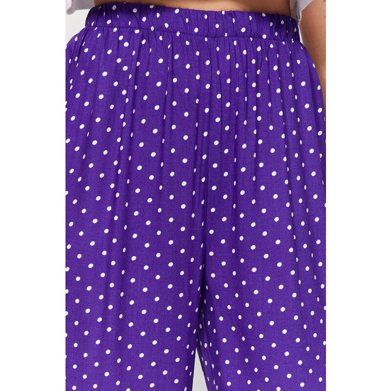 Trendyol 2-Pack Polka Dot Patterned Viscose Woven Pajama Bottoms