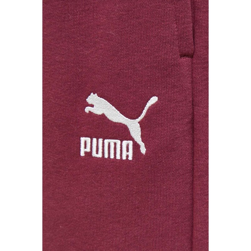 Tepláky Puma vínová barva, hladké