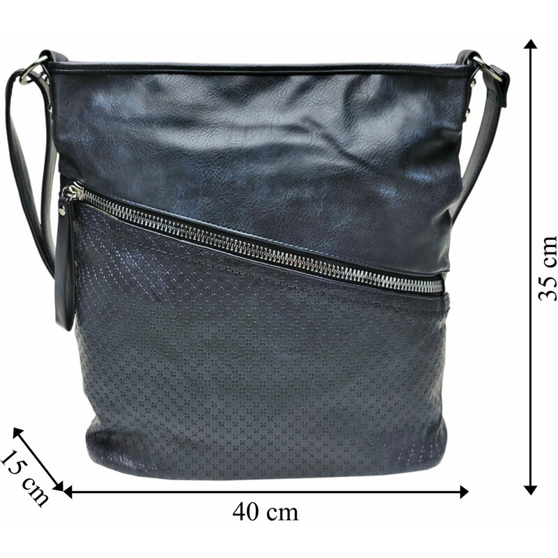 Tapple Velká tmavě modrá crossbody kabelka s kapsou