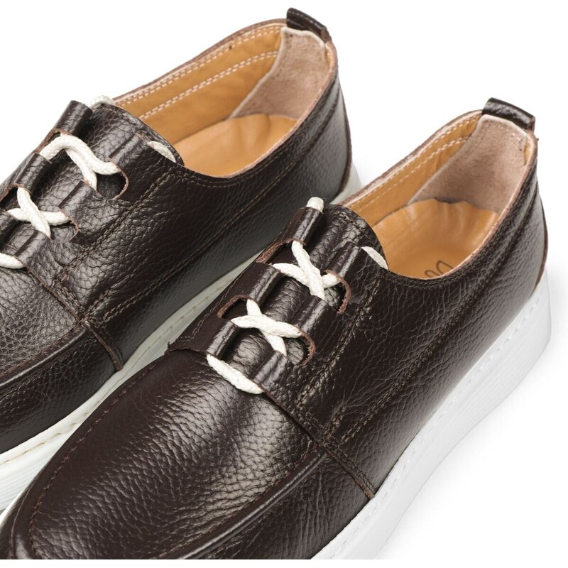 Ducavelli Marine Genuine Leather Men's Casual Shoes, Casual Shoes, Summer Shoes, Lace-Up Lightweight Shoes.