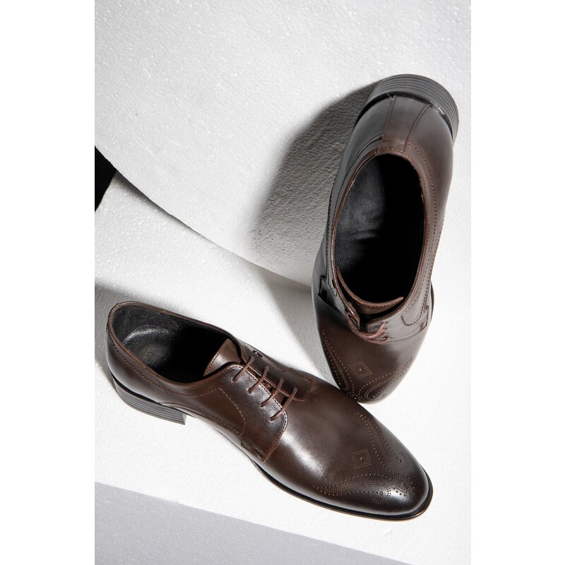 Ducavelli Taura Genuine Leather Men's Classic Shoes, Derby Classic Shoes, Lace-Up Classic Shoes.