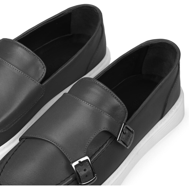 Ducavelli Strap Genuine Leather Men's Casual Shoes, Loafers, Casual Shoes, Lightweight Shoes.