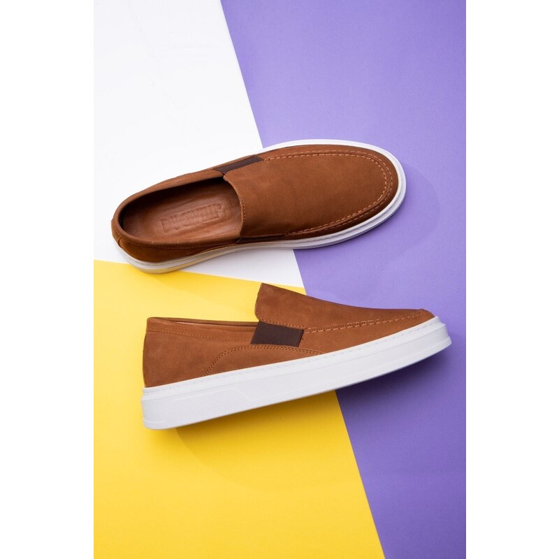 Ducavelli Menta Men's Genuine Leather Nubuck Sneakers, Loafers, Genuine Leather Sneakers, Men's Snakers.