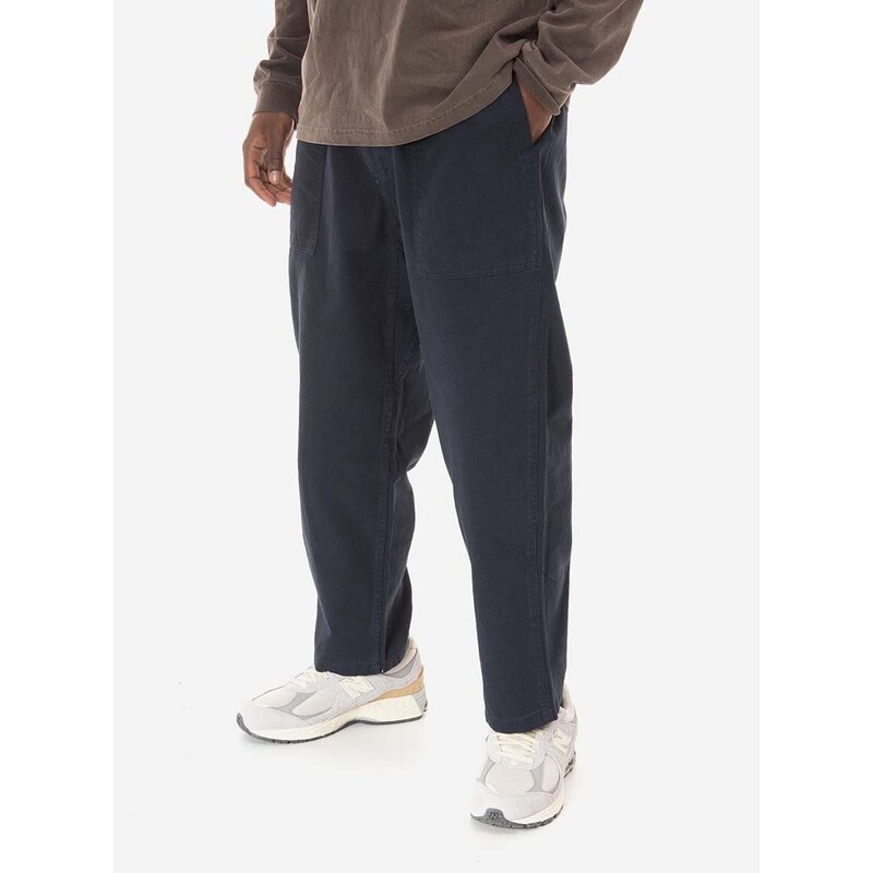 Bavlněné kalhoty Gramicci Loose Tapered Pant tmavomodrá barva, široké, medium waist, G103.OGT-cream