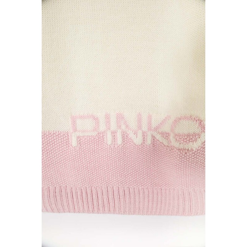 Dětské šaty s příměsí vlny Pinko Up růžová barva, mini