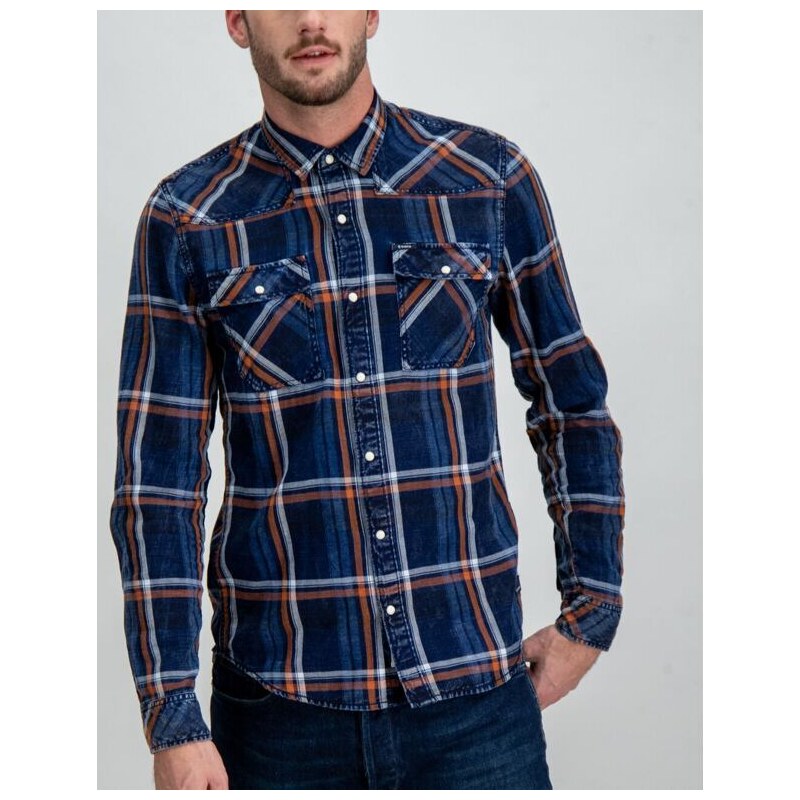 Pánská košile GARCIA mens shirt ls 1050 indigo