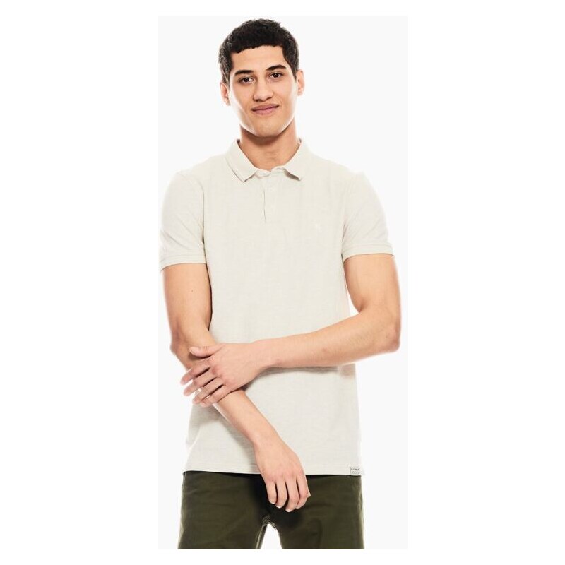 Pánské polo GARCIA mens polo ss 1855 cream melee