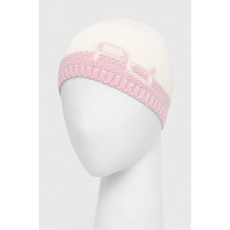 Dětská vlněná čepice Pinko Up růžová barva, z tenké pleteniny