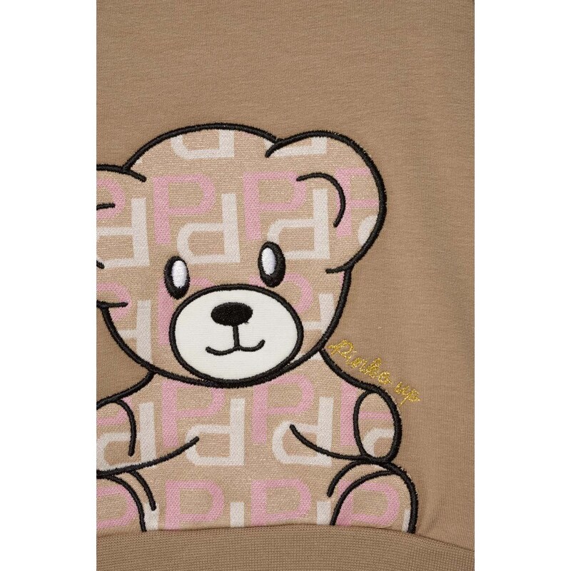 Dětská mikina Pinko Up béžová barva, s aplikací
