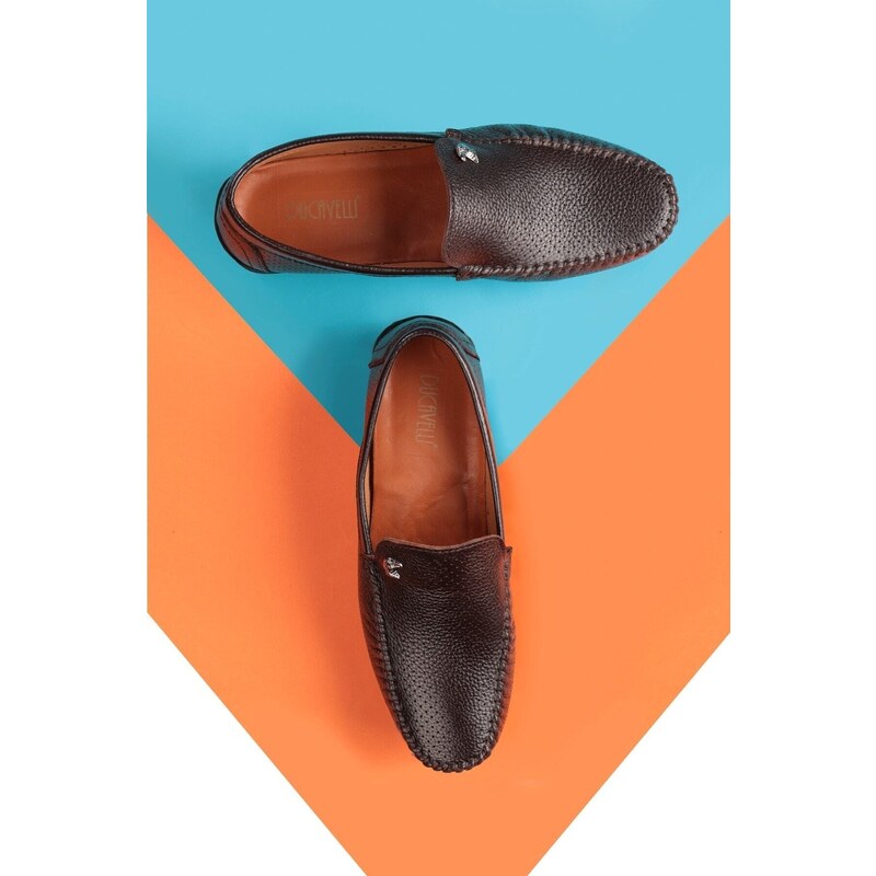 Ducavelli Fruga Genuine Leather Men's Casual Shoes, Loafers, Lightweight Shoes, Leather Loafers.