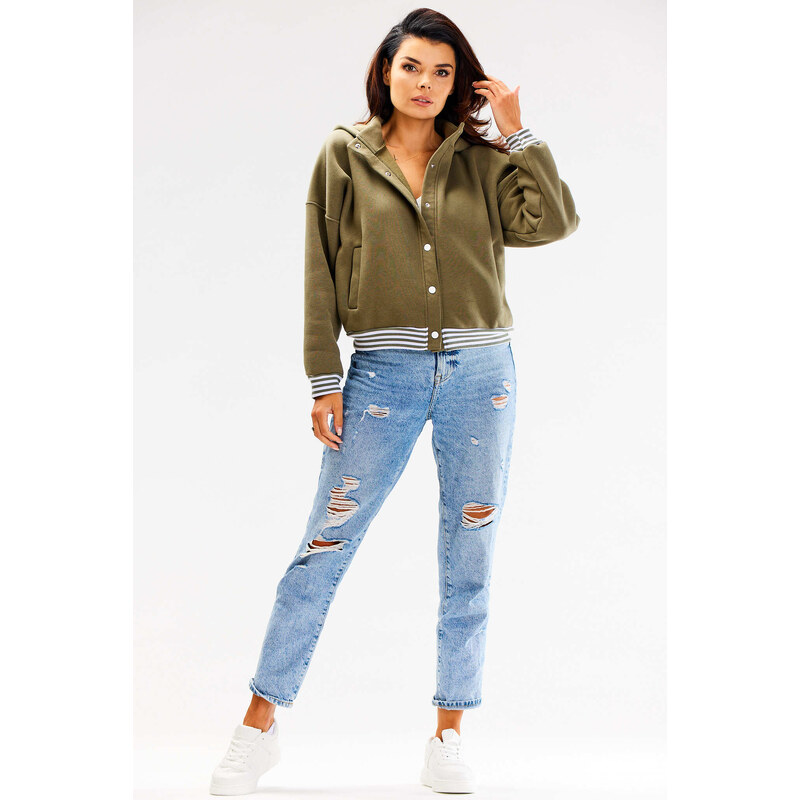 Awama Womans Hoodie A611 Khaki
